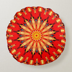 Abstracte cirkelvormig versiering uit de veranderd rond kussen