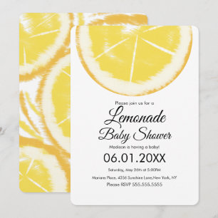 Abstracte Citroen Citrus Gele Limonade Baby Shower Kaart