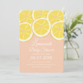 Abstracte citroen citrus limonade roze babyshower kaart (Staand voorkant)