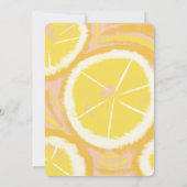 Abstracte citroen citrus limonade roze babyshower kaart (Achterkant)