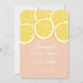 Abstracte citroen citrus limonade roze babyshower kaart (Voorkant)