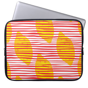 Abstracte citroen met bladeren naadloos. Handje dr Laptop Sleeve
