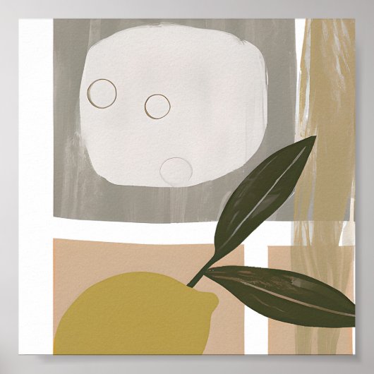 Abstracte citroen minimalistische kunst poster (Voorkant)