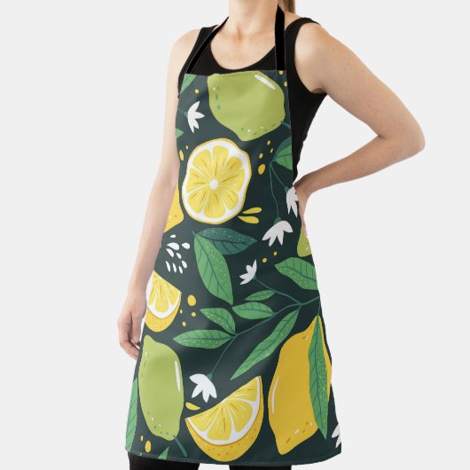 Abstracte citroen: moderne kunst naadloos. schort (Insitu)