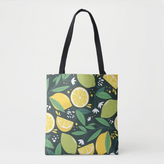 Abstracte citroen: moderne kunst naadloos. tote bag (Voorkant)