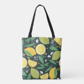 Abstracte citroen: moderne kunst naadloos. tote bag (Achterkant)