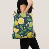 Abstracte citroen: moderne kunst naadloos. tote bag (Dichtbij)