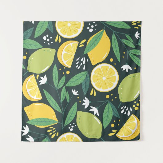 Abstracte citroen: moderne kunst naadloos. wandkleed (Voorkant (horizontaal))