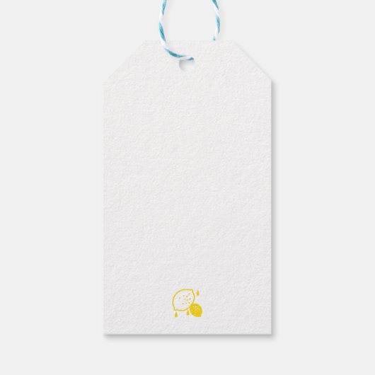 Abstracte citroenillustratie - Fresh Citrus Art Cadeaulabel (Achterkant)