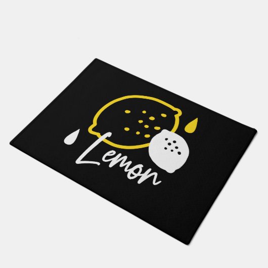 Abstracte citroenillustratie - Fresh Citrus Art Deurmat (Schuin)