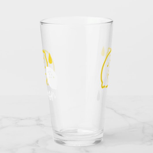 Abstracte citroenillustratie - Fresh Citrus Art Glas (Rechts)