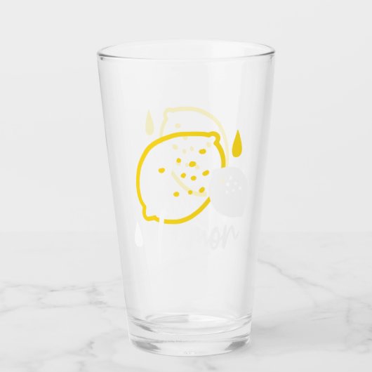 Abstracte citroenillustratie - Fresh Citrus Art Glas (Voorkant)