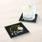 Abstracte citroenillustratie - Fresh Citrus Art Glazen Onderzetter (Schuin)