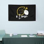 Abstracte citroenillustratie - Fresh Citrus Art Spandoek (Beurs)