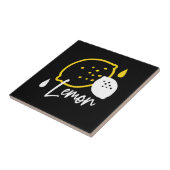 Abstracte citroenillustratie - Fresh Citrus Art Tegeltje (Zijkant)