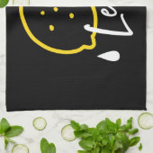 Abstracte citroenillustratie - Fresh Citrus Art Theedoek (Gevouwen)