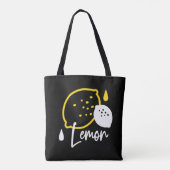 Abstracte citroenillustratie - Fresh Citrus Art Tote Bag (Achterkant)