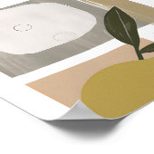 Abstracte citroenminimalistische kunst poster (Hoek)