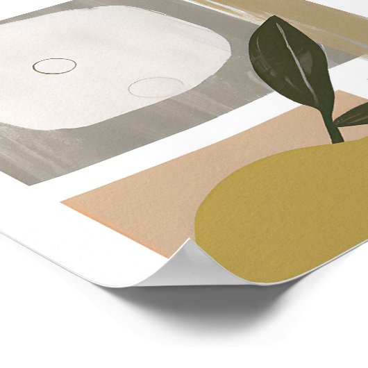 Abstracte citroenminimalistische kunst poster (Hoek)