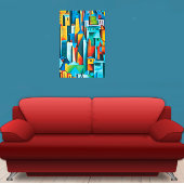 Abstracte Cityscape Buildings Skyscrapers Art Canvas Afdruk
