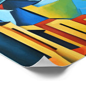 Abstracte Cityscape Buildings Skyscrapers Art Poster (Hoek)