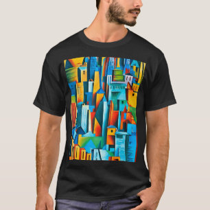 Abstracte Cityscape Buildings Skyscrapers Art T-Sh T-shirt