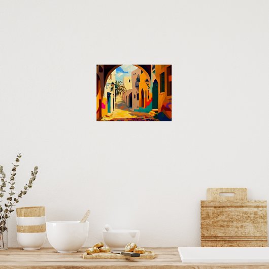 Abstracte Cityscape Canvas | hedendaags Poster (Keuken)
