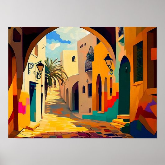 Abstracte Cityscape Canvas | hedendaags Poster (Voorkant)