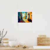 Abstracte Cityscape Canvas Hedendaagse straat Poster (Keuken)