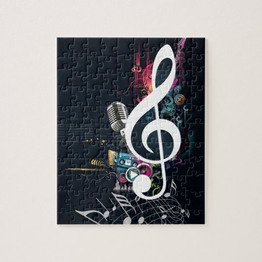 Abstracte Cleft Note en microfoon Legpuzzel (Verticaal)