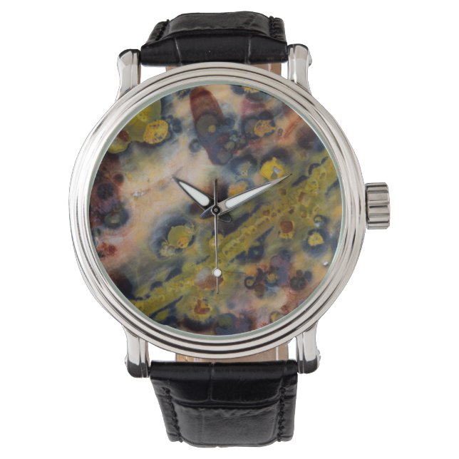 Abstracte close-up van Ocean Jasper Horloge (Voorkant)