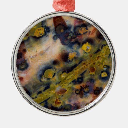 Abstracte close-up van Ocean Jasper Metalen Ornament (Voorkant)