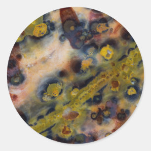 Abstracte close-up van Ocean Jasper Ronde Sticker