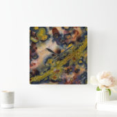 Abstracte close-up van Ocean Jasper Vierkante Klok (Huis)