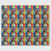 Abstracte clown cadeaupapier (Vlak)