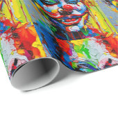 Abstracte clown cadeaupapier (Rol Hoek)