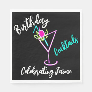 Abstracte Cocktail Neon Drink Bar Club Servet