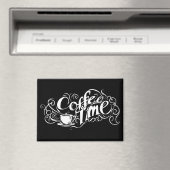 Abstracte Coffee Time Slogan Magneet (Insitu (Vaatwasser))