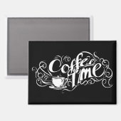 Abstracte Coffee Time Slogan Magneet (Voorkant / Achterkant)