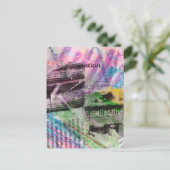 abstracte collage architectuur en woorden briefkaart (Staand voorkant)