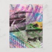 abstracte collage architectuur en woorden briefkaart (Voorkant)
