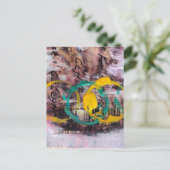 abstracte collage cirkels  briefkaart (Staand voorkant)