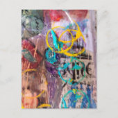abstracte collage cirkels en woorden briefkaart (Voorkant)