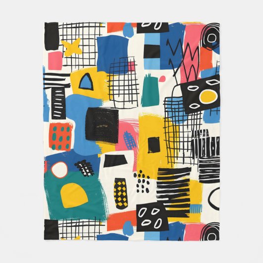 Abstracte collage fleece deken (Voorkant)