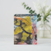 abstracte collage gele zon briefkaart (Staand voorkant)
