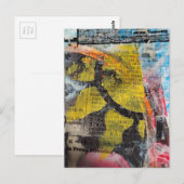 abstracte collage gele zon briefkaart (Voorkant / Achterkant)