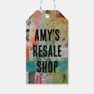 Abstracte collage gemengde media Abstract Cadeaulabel