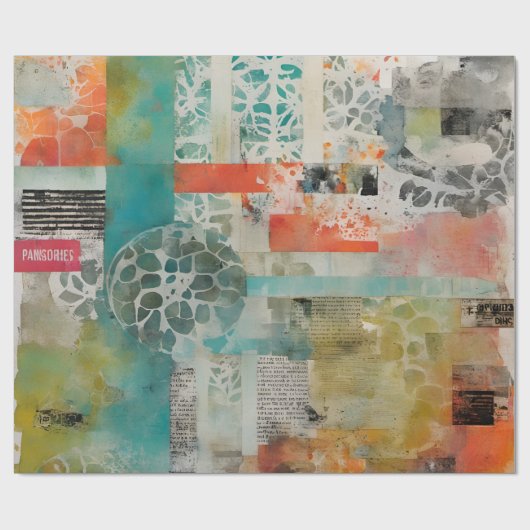 Abstracte collage gemengde media Abstract Cadeaupapier (Vlak)