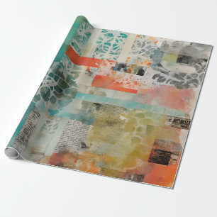 Abstracte collage gemengde media Abstract Cadeaupapier