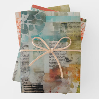 Abstracte collage gemengde media Abstract Inpakpapier Vel